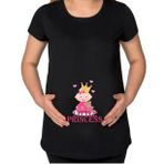 BK Gift Little Princess Tasarımlı Siyah Hamile Tişört-2, Hamile Giyim, Eşe Hediye