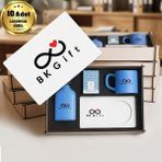 BK Gift Logonuza Özel 10 Adet Kutulu Ahşap Altlıklı Lila Fincan & Kolonya & & Aromalı Kahve Seti – Ahşap Kutulu Kurumsal Hediye Seti