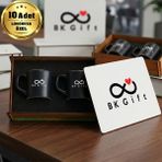 BK Gift Logonuza Özel 10 Adet Kutulu Siyah Renk Kahve Fincanı Seti – Kutulu Seramik Fincan Kurumsal Hediye Seti