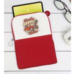 BK Gift Lucky Strike Tasarımlı Taşınabilir Koruyucu Tablet Kılıfı & Organizer Çanta - Kırmızı-1