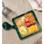 Bk Gift Mermer Tasarımlı Kare Şeklinde Doğal Ahşap Servis ve Sunum Tabağı Model 10 - 1 Adet