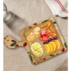 Bk Gift Meyve Tasarımlı Kare Şeklinde Doğal Ahşap Servis ve Sunum Tabağı Model 1 - 1 Adet