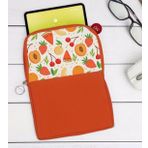 BK Gift Meyveler Tasarımlı Taşınabilir Koruyucu Tablet Kılıfı & Organizer Çanta - Turuncu-1