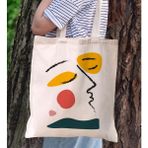 Bk Gift Modern Art Tasarımlı Kanvas Bez Çanta, Baskılı Omuz Çantası, Alışveriş Çantası, Plaj Çantası, Arkadaşa Hediye-14 - Desenli