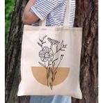 Bk Gift Modern Art Tasarımlı Kanvas Bez Çanta, Baskılı Omuz Çantası, Alışveriş Çantası, Plaj Çantası, Arkadaşa Hediye-16 - Desenli