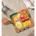 Bk Gift Modern Art Tasarımlı Kare Şeklinde Doğal Ahşap Servis ve Sunum Tabağı Model 1 - 1 Adet