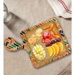 Bk Gift Modern Art Tasarımlı Kare Şeklinde Doğal Ahşap Servis ve Sunum Tabağı Model 2 - 1 Adet