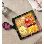 Bk Gift Modern Art Tasarımlı Kare Şeklinde Doğal Ahşap Servis ve Sunum Tabağı Model 20 - 1 Adet