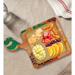 Bk Gift Modern Art Tasarımlı Kare Şeklinde Doğal Ahşap Servis ve Sunum Tabağı Model 3 - 1 Adet