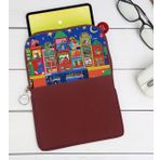 BK Gift Modern Soyut Tasarımlı Taşınabilir Koruyucu Tablet Kılıfı & Organizer Çanta - Bordo-10