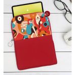 BK Gift Modern Soyut Tasarımlı Taşınabilir Koruyucu Tablet Kılıfı & Organizer Çanta - Kırmızı-6