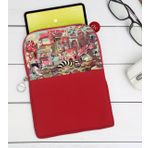 BK Gift Modern Soyut Tasarımlı Taşınabilir Koruyucu Tablet Kılıfı & Organizer Çanta - Kırmızı-7
