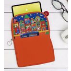 BK Gift Modern Soyut Tasarımlı Taşınabilir Koruyucu Tablet Kılıfı & Organizer Çanta - Turuncu-10
