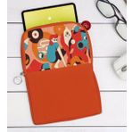 BK Gift Modern Soyut Tasarımlı Taşınabilir Koruyucu Tablet Kılıfı & Organizer Çanta - Turuncu-6