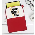 BK Gift Moon Magic & You Tasarımlı Taşınabilir Koruyucu Tablet Kılıfı & Organizer Çanta - Kırmızı-1