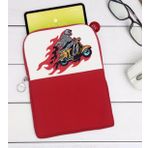BK Gift Motorcu İskelet Tasarımlı Taşınabilir Koruyucu Tablet Kılıfı & Organizer Çanta - Kırmızı-1