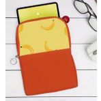 BK Gift Muz Tasarımlı Taşınabilir Koruyucu Tablet Kılıfı & Organizer Çanta - Turuncu-1