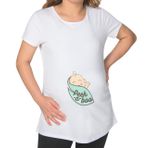 BK Gift Peek A Boo Tasarımlı Beyaz Hamile Tişört-1