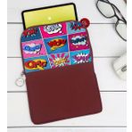 BK Gift Pop Art Tasarımlı Taşınabilir Koruyucu Tablet Kılıfı & Organizer Çanta - Bordo-12