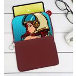 BK Gift Pop Art Tasarımlı Taşınabilir Koruyucu Tablet Kılıfı & Organizer Çanta - Bordo-14