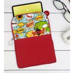 BK Gift Pop Art Tasarımlı Taşınabilir Koruyucu Tablet Kılıfı & Organizer Çanta - Kırmızı-3