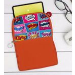 BK Gift Pop Art Tasarımlı Taşınabilir Koruyucu Tablet Kılıfı & Organizer Çanta - Turuncu-12