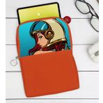 BK Gift Pop Art Tasarımlı Taşınabilir Koruyucu Tablet Kılıfı & Organizer Çanta - Turuncu-14