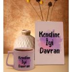 Bk Gift Pudra Pembesi Sert Kapaklı Defter ve Middle Kupa Seti, Arkadaşa Hediye, Yeni Iş Hediyesi, Doğum Günü Hediyesi-19