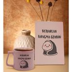 Bk Gift Pudra Pembesi Sert Kapaklı Defter ve Middle Kupa Seti, Arkadaşa Hediye, Yeni Iş Hediyesi, Doğum Günü Hediyesi-9