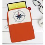 BK Gift Pusula Tasarımlı Taşınabilir Koruyucu Tablet Kılıfı & Organizer Çanta - Turuncu-1