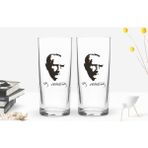 Bk Gift Renkli Baskılı Atatürk Temalı Ikili Rakı Bardağı Seti-23
