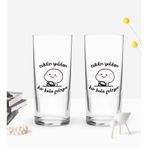Bk Gift Renkli Baskılı Bir Bela Geliyor Tasarımlı İkili Rakı Bardağı Seti-1