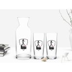 Bk Gift Renkli Baskılı Godfather Baba Tasarımlı Ikili Rakı Bardağı ve Karaf Hediye Seti-15