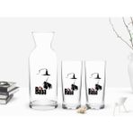 Bk Gift Renkli Baskılı Godfather Baba Tasarımlı Ikili Rakı Bardağı ve Karaf Hediye Seti-16