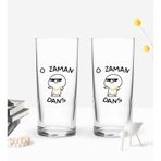Bk Gift Renkli Baskılı O Zaman Dans Tasarımlı İkili Rakı Bardağı Seti-1