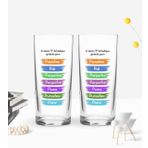BK Gift Renkli Baskılı P İle Başlayan Günlerde İçerim Tasarımlı İkili Rakı Bardağı Seti-1