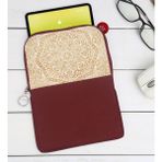 BK Gift Retro Motif Tasarımlı Taşınabilir Koruyucu Tablet Kılıfı & Organizer Çanta - Bordo-1
