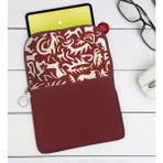 BK Gift Retro Motif Tasarımlı Taşınabilir Koruyucu Tablet Kılıfı & Organizer Çanta - Bordo-3