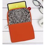 BK Gift Retro Motif Tasarımlı Taşınabilir Koruyucu Tablet Kılıfı & Organizer Çanta - Turuncu-2