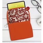 BK Gift Retro Motif Tasarımlı Taşınabilir Koruyucu Tablet Kılıfı & Organizer Çanta - Turuncu-3