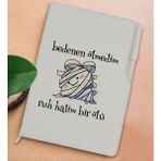 Bk Gift Ruh Halim Bir Ölü Tasarımlı Beyaz Termo Deri Not Defteri 15X21CM-1 - Renkli