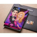 BK Gift Sevgililer Karikatürlü Beyaz 13 Kişiye Özel Defter