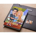 BK Gift Sevgililer Karikatürlü Beyaz 14 Kişiye Özel Defter