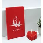 Bk Gift Sevgililere Özel Isimli Kırmızı Defter ve Kokulu Kalp Mum Hediye Seti-1, Sevgiliye Hediye, Sevgililer Günü
