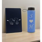 Bk Gift Sevgiliye Özel Isimli Lacivert Defter ve Mavi Cam Matara Hediye Seti-3, Sevgiliye Hediye, Sevgililer Günü, Yeni Iş Hediyesi