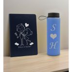 Bk Gift Sevgiliye Özel Isimli Lacivert Defter ve Mavi Cam Matara Hediye Seti-4, Sevgiliye Hediye, Sevgililer Günü, Yeni Iş Hediyesi