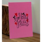 Bk Gift Sevgiliye Özel Isimli Pembe Defter ve Fuşya Cam Matara Hediye Seti-13, Sevgiliye Hediye, Sevgililer Günü, Yeni iş hediyesi