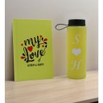 Bk Gift Sevgiliye Özel İsimli Sarı Defter ve Cam Matara Hediye Seti 14 Sevgiliye Hediye Sevgililer Günü Yeni Iş Hediyesi
