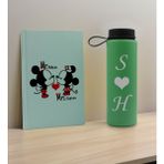 Bk Gift Sevgiliye Özel Isimli Su Yeşili Defter ve Yeşil Cam Matara Hediye Seti-5, Sevgiliye Hediye, Sevgililer Günü, Yeni Iş Hediyesi
