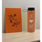 Bk Gift Sevgiliye Özel Isimli Turuncu Defter ve Somon Cam Matara Hediye Seti-11, Sevgiliye Hediye, Sevgililer Günü, Yeni Iş Hediyesi